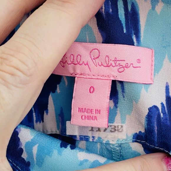Lilly Pulitzer Lolani Silk Palazzo Pant Blue Swish Skipped a Beach Size 0 - Picture 3 of 4